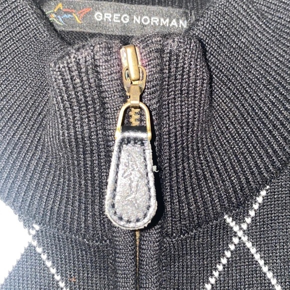 Greg Norman Men's Argyle Quarter Zip Long Sleeve Golf Modal Fabric Sweater - Picture 4 of 8